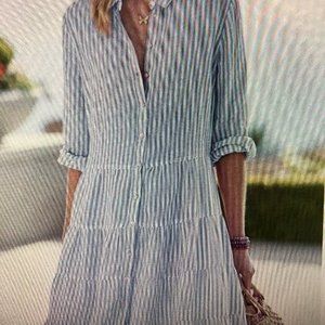 NWT, Breezy 3/4 Sleeve Striped Mini Dress, Aljok, Size Large